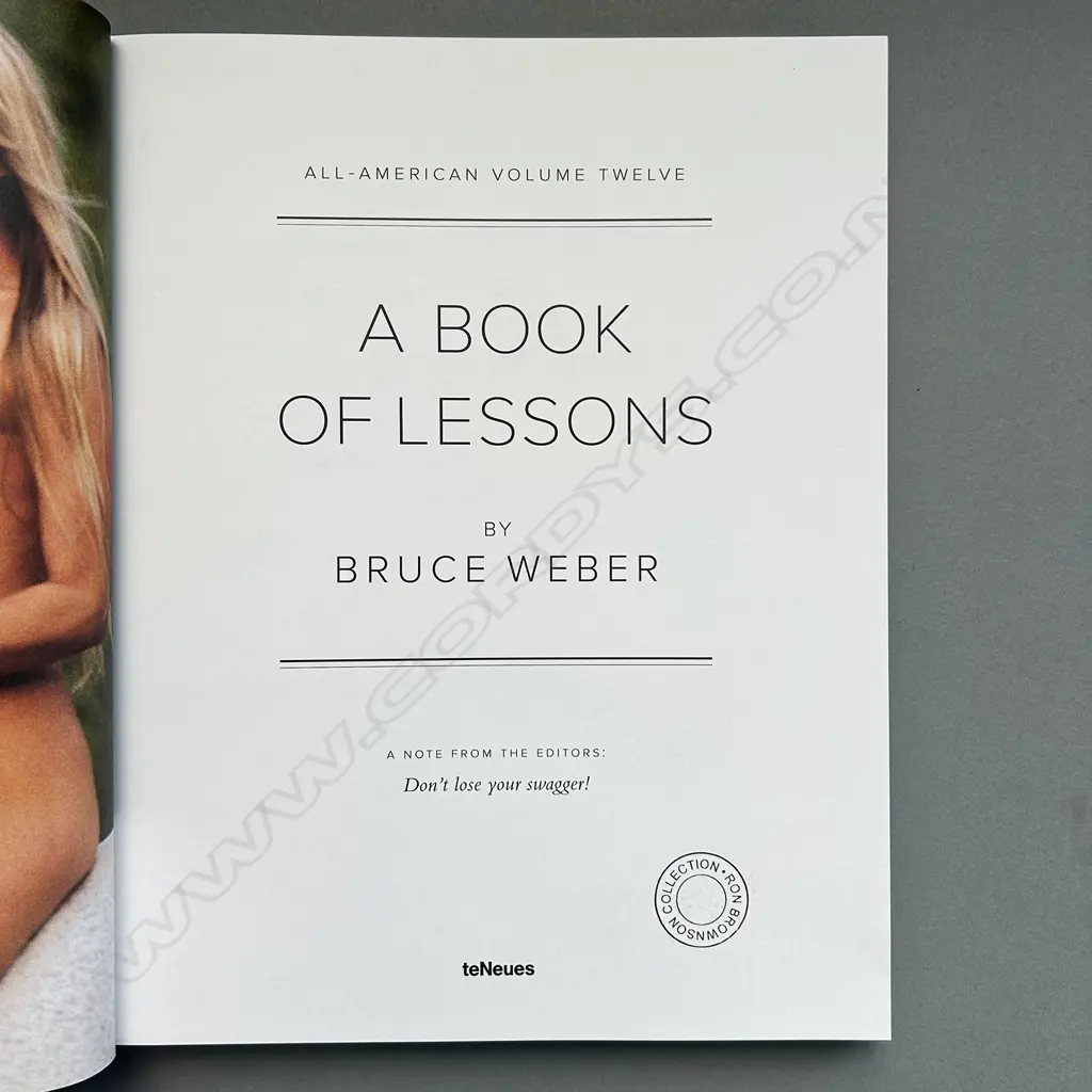 BRUCE WEBER: A BOOK OF LESSONS Image 1++